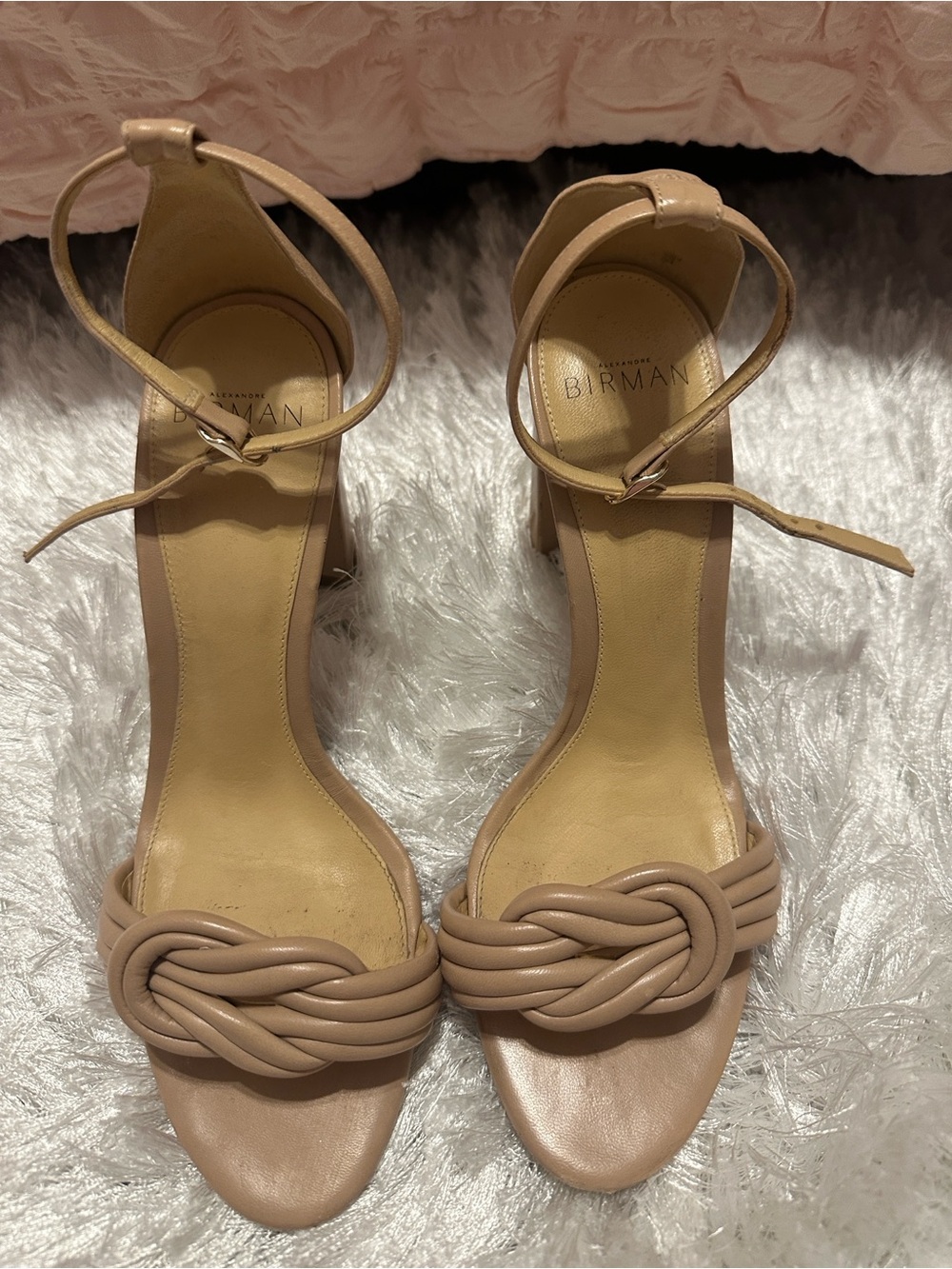 Alexandre Birman Blush Knot Front Ankle-Strap Sandals